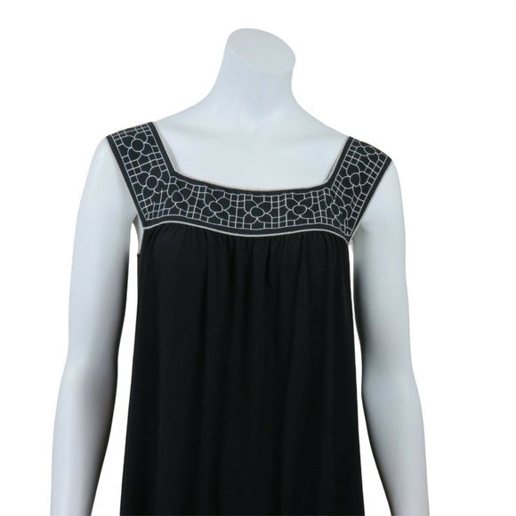 Vintage Max Studio Black Tank Dress S Sleeveless Pullover Stretch Kint USA Made - Picture 6 of 12